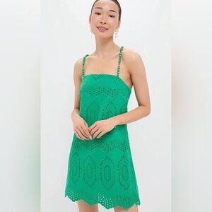 Tuckernuck Green Eyelet Mini Dress